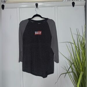 Oakley Black and Gray Raglan Shirt